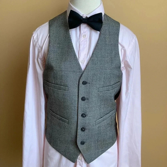 VINTAGE Plaid Menswear Wool Waistcoat Size M - Picture 2 of 15